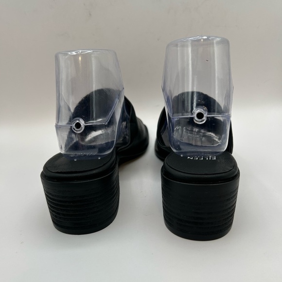 NEW EILEEN FISHER Airy Leather Slide, slip on Thong 
stacked Heel black SZ 7.5 - Picture 10 of 11